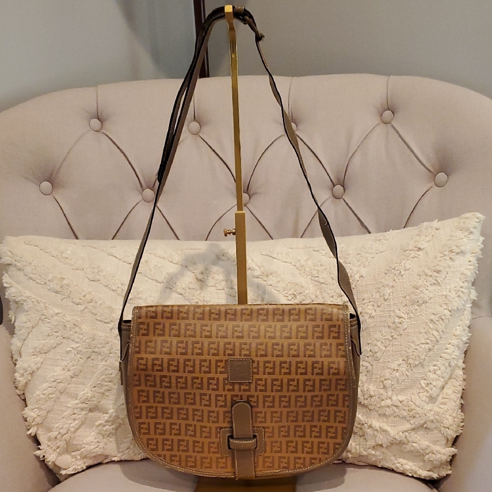 Fendi Zucca Tan & Brown Monogram Crossbody Bag